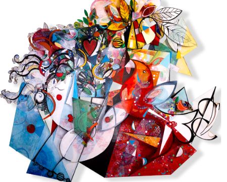 Top dialogue - 3D Wall Sculpture - 78.7 x 78.7 in